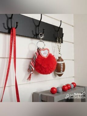 Bold Buckeye-Inspired Pom Keychain